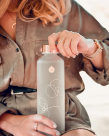 Glazen drinkfles bloom