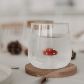 Drinkglas met paddenstoel figuur