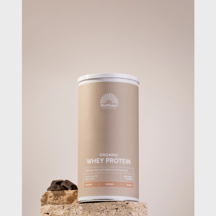 Biologische wei proteïne poeder cacao
