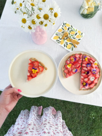 Aardbeientaart met vanille pudding