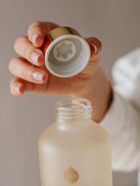 Glazen drinkfles ginkgo