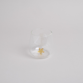 Drinkglas met goudgele ster figuur
