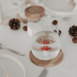 Drinkglas met paddenstoel figuur