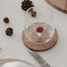 Drinkglas met paddenstoel figuur