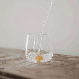 Drinkglas met goudgele ster figuur