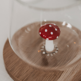 Drinkglas met paddenstoel figuur