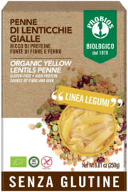 Gele linzen penne