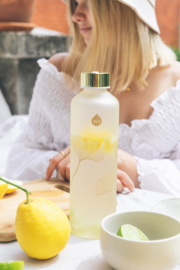 Glazen drinkfles ginkgo