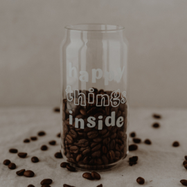 Hoog glas happy things inside