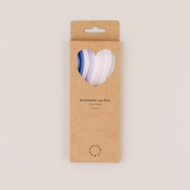 Glazen rietjes golvend - roze, lila, blauw & transparant