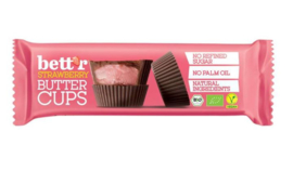 Chocolade cups met aardbei vulling
