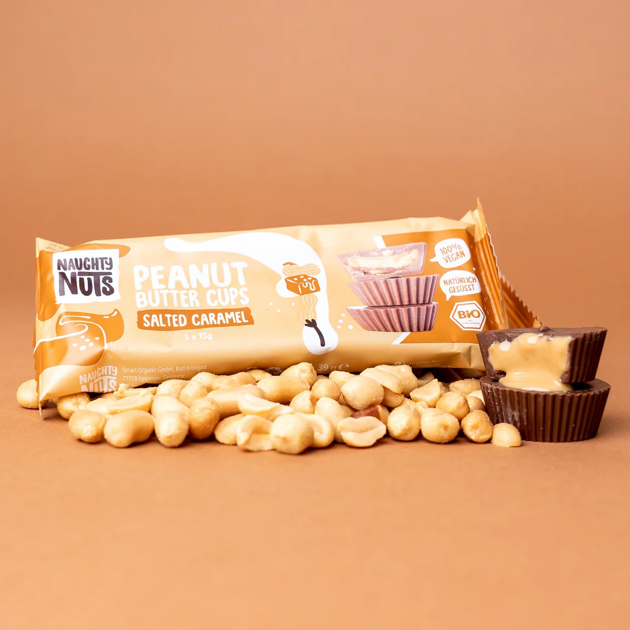 Chocolade cups gezouten karamel
