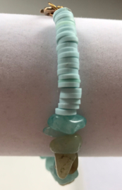groene heishi kralen armband 17 cm