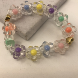 acryl bloemenarmband 16 cm