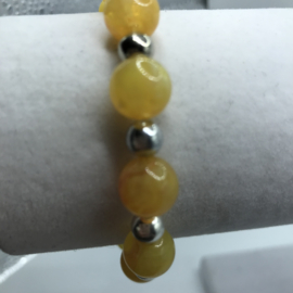 orange acryl kralen armband 16 cm