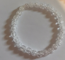 witte glaskralen armband 17,5 cm