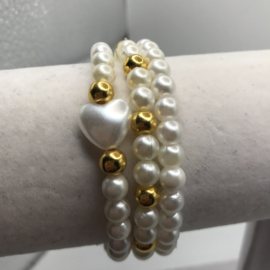 set van 3 parel armbanden
