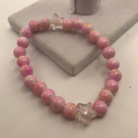 juicy pink met sterren17-18 cm
