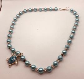 licht blauwe parel ketting