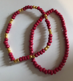 rode set rocaille armbanden 17 cm