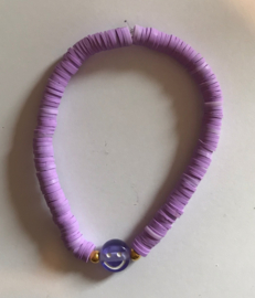 paarse heishi kralen ketting 18 cm