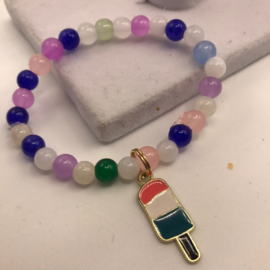 glaskralen armband met ijsje