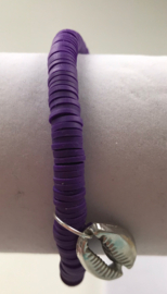 paarse heishi kralen armband