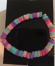 meerkleurige heishi armband 14 cm