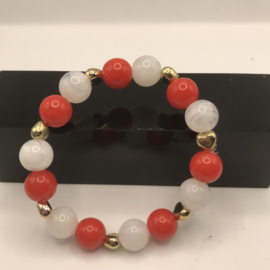 rood en witte acryl armband 16 cm