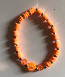 oranje heishi kralen armband 18 cm