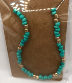 leuke rocaille ketting met gouden kralen