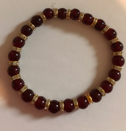 bruine glas kralen armband 17,5 cm