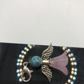 mini roze met blauwe engel
