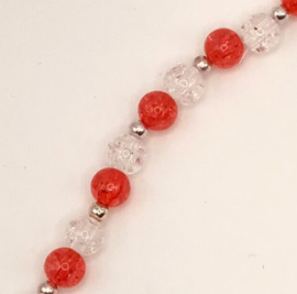 rood en doorzichtige glas ketting