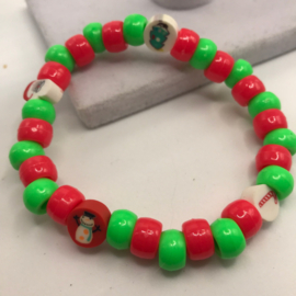 rood en groene pony beads armband
