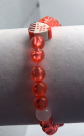 rood gebak kralen armband 17 cm