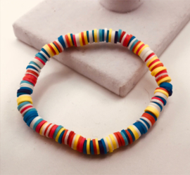 meerkleurige heishi armband 17-18 cm
