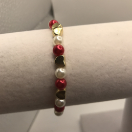 rode en witte parel armband