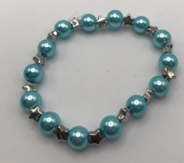 licht blauwe parel armband