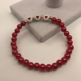 red hart acryl armband