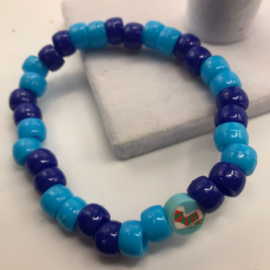 ponybead blauwe armband
