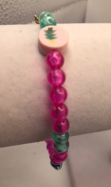 rood en groene glaskralen armband