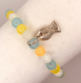 3 kleuren glas kralen armband 17 cm