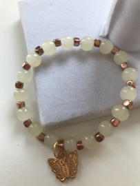 lichte glaskralen armband 15 cm