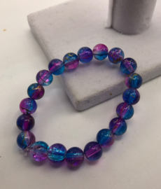 blauw paarse armband 16 cm