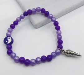 lavendel met schelp acryl kralen