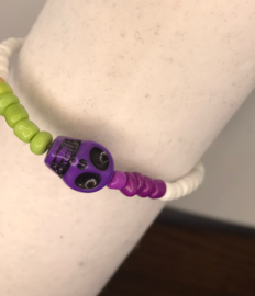 paarse doodshoofd armband