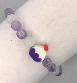 lavendel gebak glas kralen armband