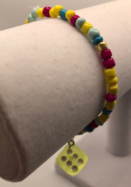 Dobbelsteen armband 17-18 cm