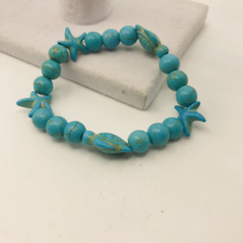 acryl armband met zeester en schildpad